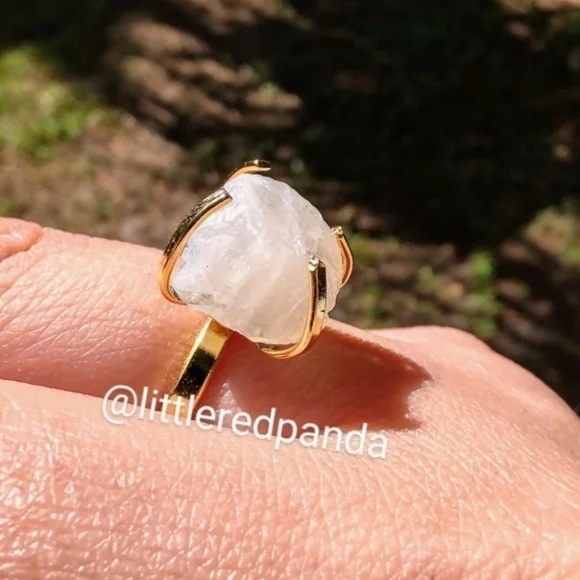 Moonstone genuine raw ring - Picture 4 of 6